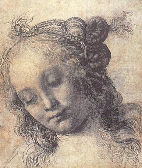 Andrea del Verrocchio Head of a Girl Norge oil painting art